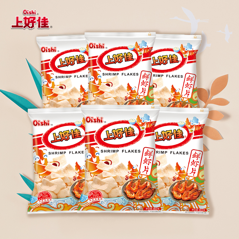 上好佳 鲜虾片零食组合80g*6包